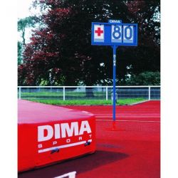 Pole-vault upright setting indicator board