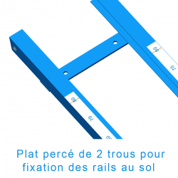Rails classiques pour poteaux perche avec chariots a fixer - largeur 350mmla paire