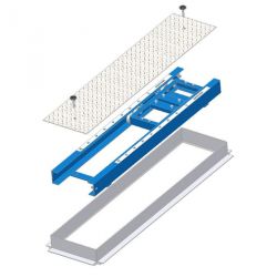Rail a encastrer dans auge 1500x350mm avec chariot et couvercle - la paire