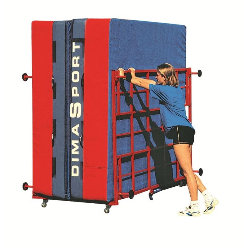 Foldaway wheeled high jump landing system Foldaway wheeled high jump landing system