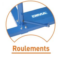 Barres asymetriques a poseravec roulements et matelas integre