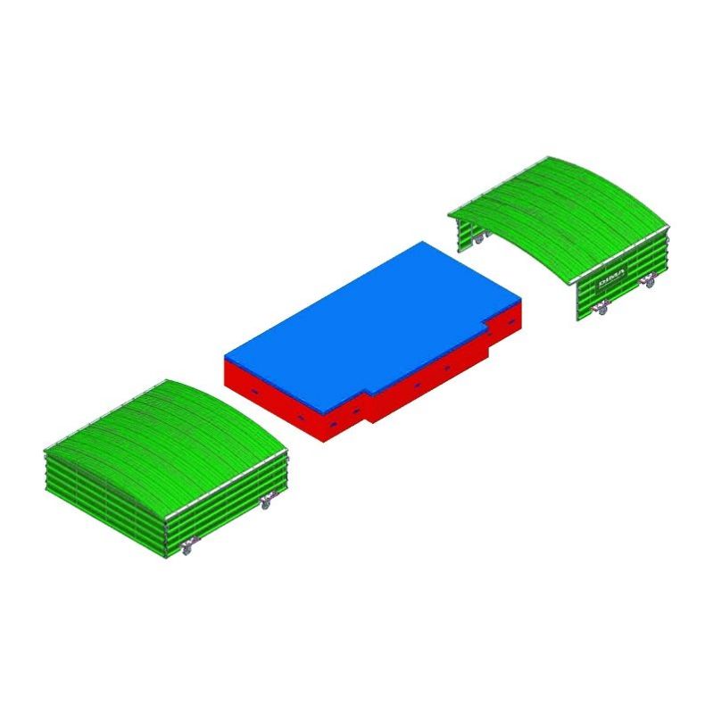 Garage sur roues fixes pour sautoir hauteur challenger i.a.a.f.6.50 x 4.80m Garage sur roues fixes pour sautoir hauteur challenger i.a.a.f.6.50 x 4.80m